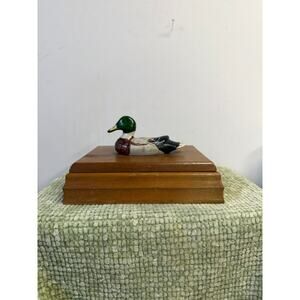Vintage Duck Wooden Playing Card Box Trinket Case Price Products 1981